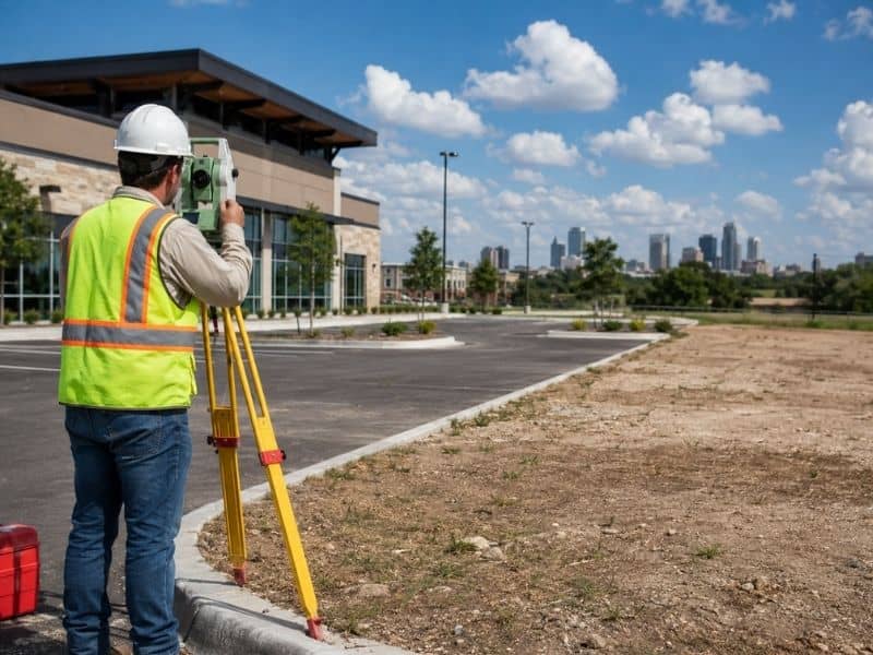 ALTA Land Survey in Austin TX documenting existing commercial building improvements before a planned expansion