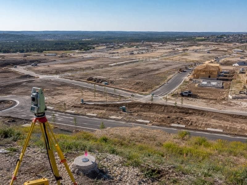 Construction Surveyor control network across a multi-phase master-planned community in Austin Texas