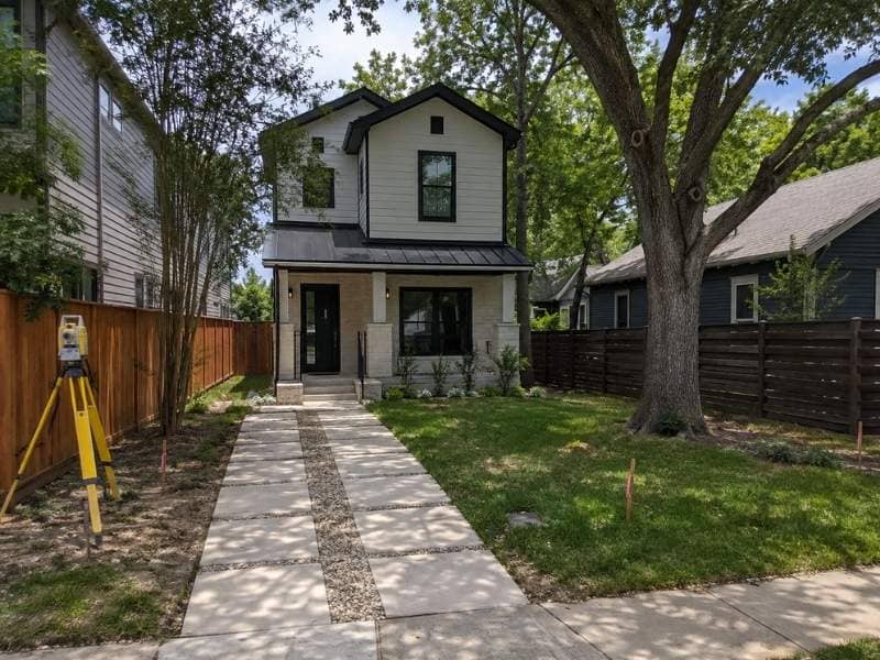 Land Survey planning for a small residential lot with limited building space in Austin Texas